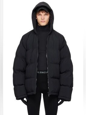 Balenciaga Sporty Detachable Hooded Quilted Puffer Jacket 2014 Men's